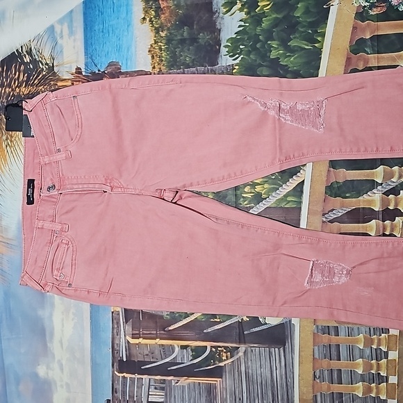 True Religion‎ Pink Raw Hem Distressed Skinny Jeans Size 28 NWT - Picture 6 of 10
